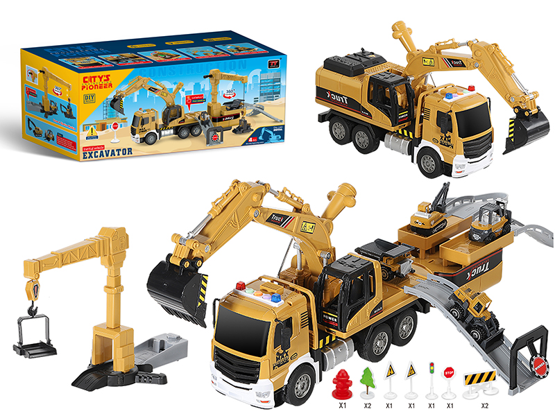 Deformation Engineering Excavator + Tower Crane ( Light And Music,Launch,Friction)
