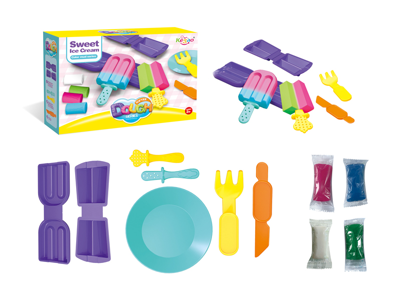 Popsicle Plate Knife And Fork Colored Mud