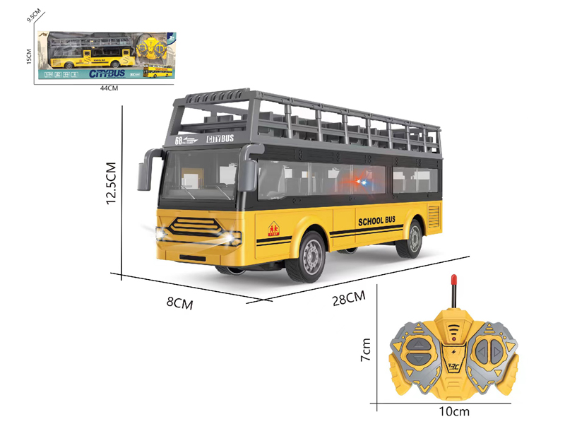 1:30 R/C 4Ch Double Deck School Bus With Lights