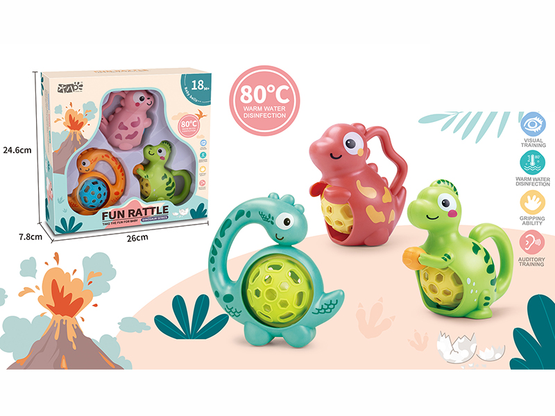 Baby Teether Rattles Dinosaur Series