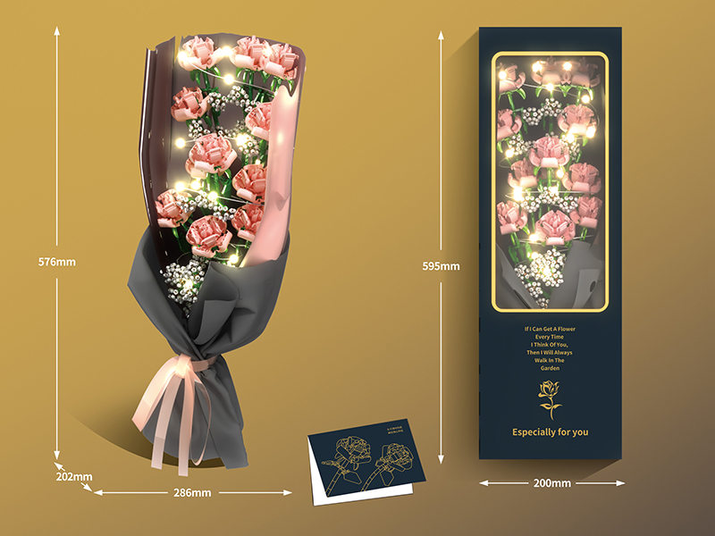 White Valentine's Day Custom Edition -Rose Bouquet Gift Box 1661pcs