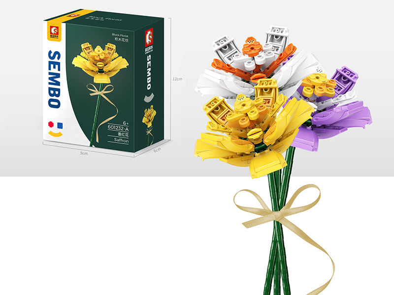 Flower Building Blocks - Saffron(Yellow, Purple, White)
