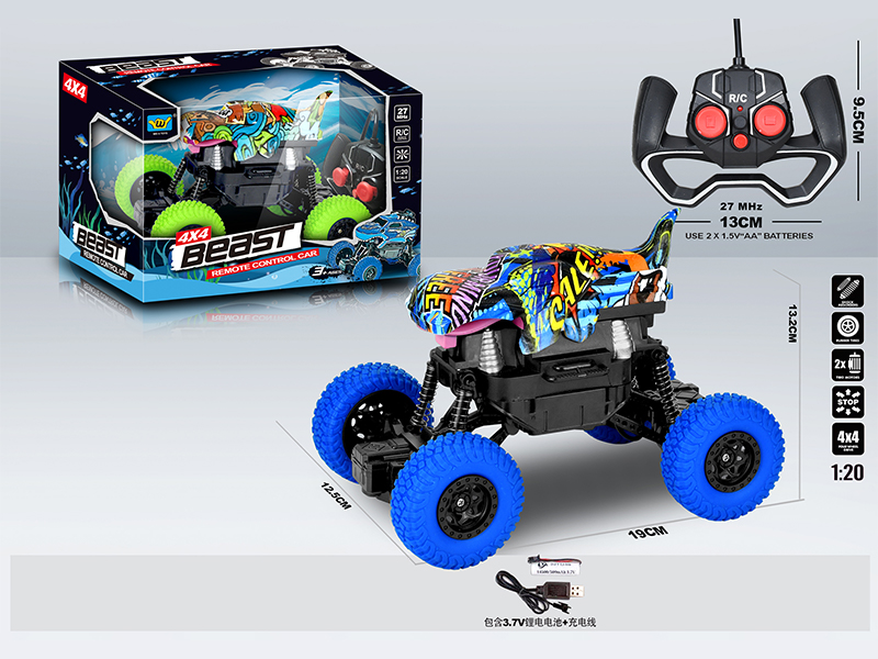 R/C 4CH Tyrannosaurus Rex Graffiti Climbing Car