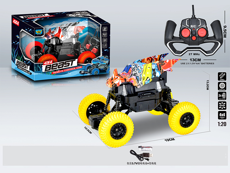 R/C 4CH Pterosaur Graffiti Climbing Car