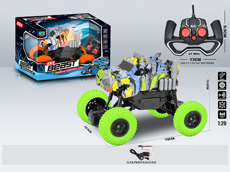 R/C 4Ch Crocodile Graffiti Climbing Car
