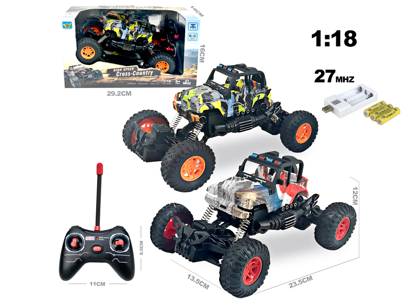 1:18 R/C 4Ch Water Transfer Off-Road Convertible Jeep Climbing Car With Lights
