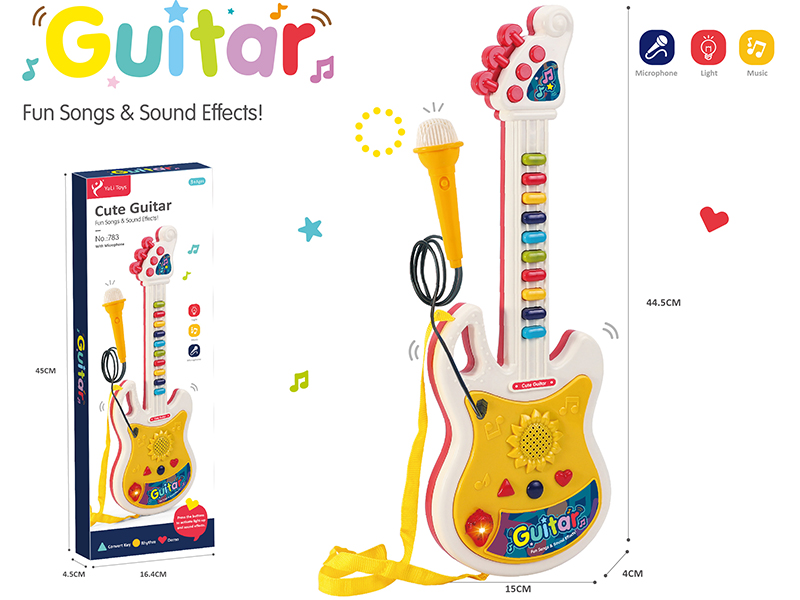 Guitar With Light And Music + Microphone