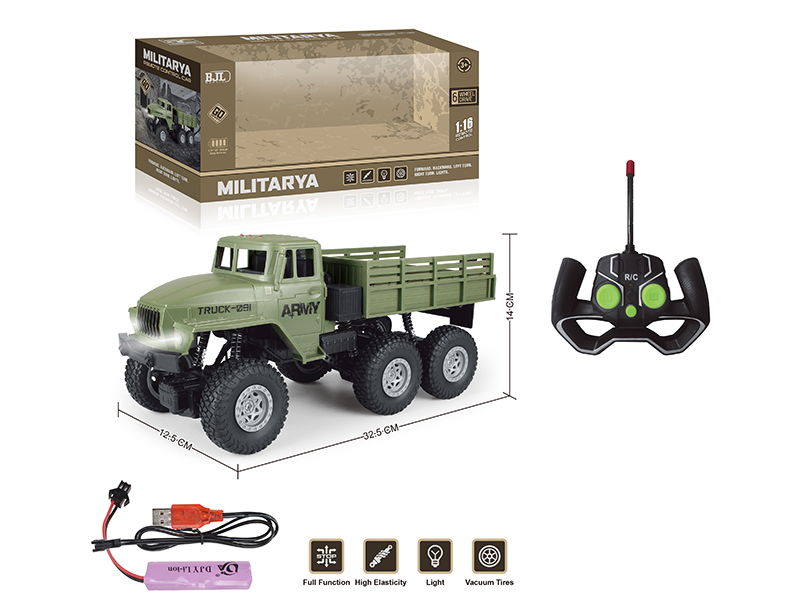 1:16 4-Channel Remote Control Six-Wheel Military Truck With Light