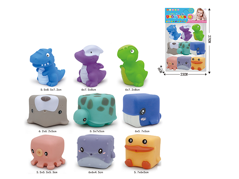 Soft Rubber Building Block Toys 9Pcs