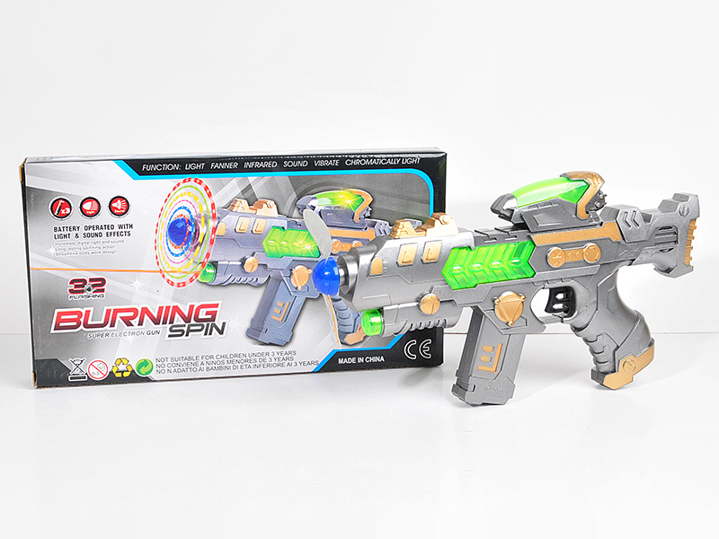 B/O Gun With Flash Light ,Fan,Sound,Infrared Ray