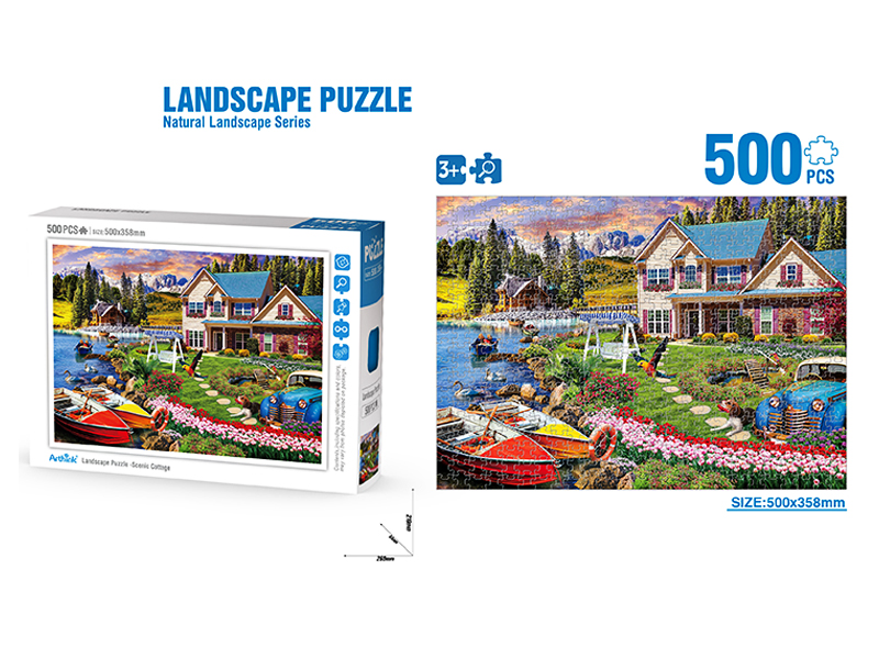 500Pcs Puzzle Landscape Series Gorgeous Manor