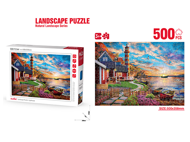 500Pcs Puzzle Landscape Series Bay Garden Villa