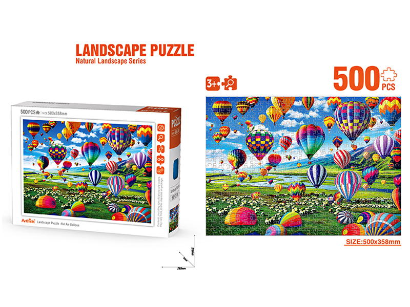 500Pcs Puzzle Landscape Series Colorful Hot Air Balloon