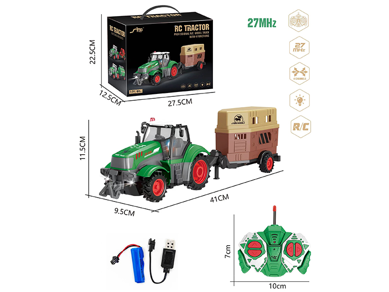 1:24 4Ch R/C Livestock Caravan Of Farmer'S Car Series With Lights