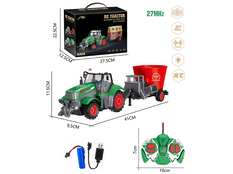 1:24 4Ch R/C Rice Mixer Of The Farmer'S Car Series With Lights