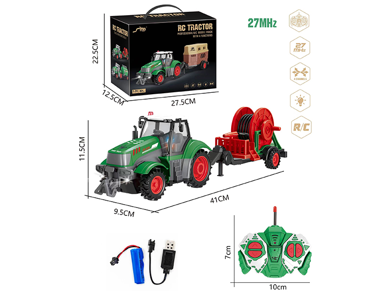 1:24 4Ch R/C Water Pump Truck Of Farmer'S Car Series With Lights