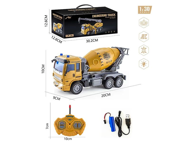 1:30 4Ch R/C Engineering Mixer Truck With Light