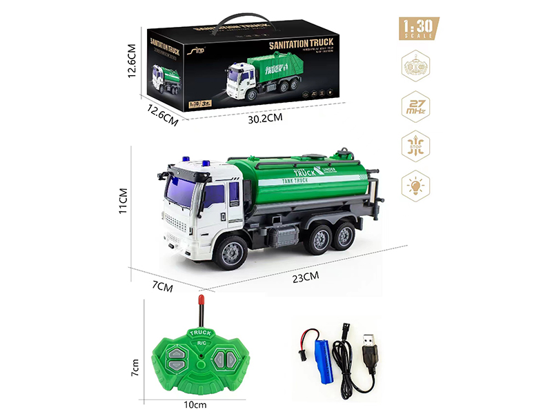 1:30 4Ch R/C Oil Tank Sanitation Vehicle With Light