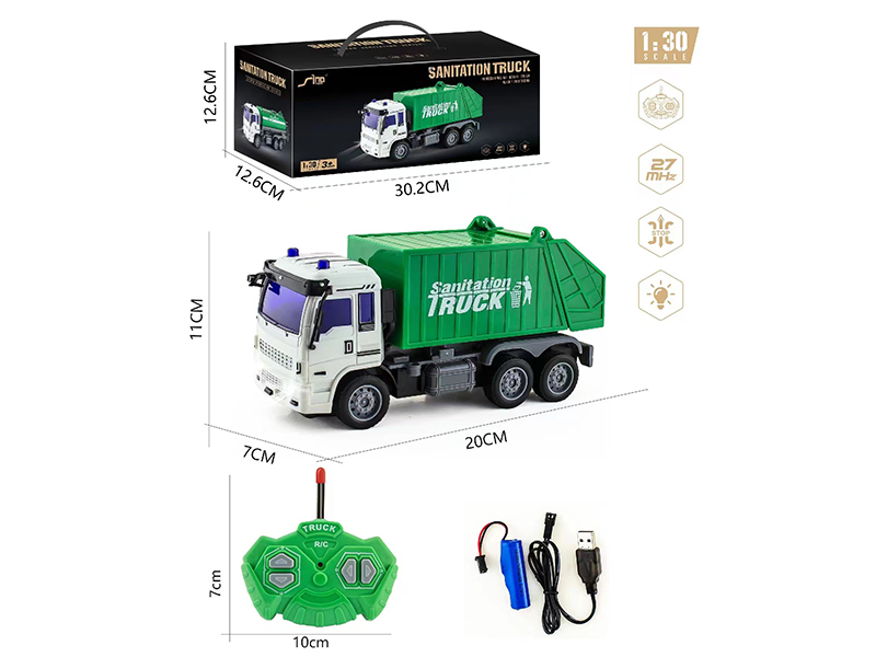 1:30 4Ch R/C Garbage Sanitation Vehicle With Lights