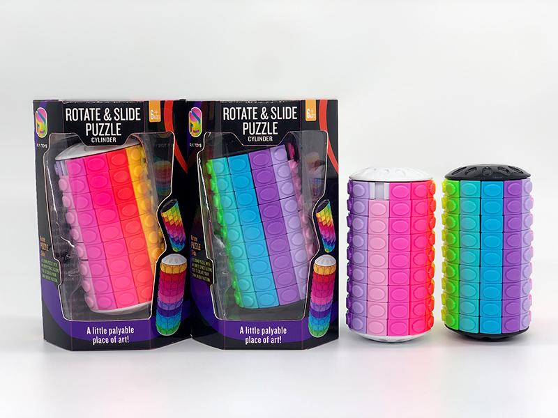 12-Color Rotate & Slide Puzzle Cylinder(Nine Order)