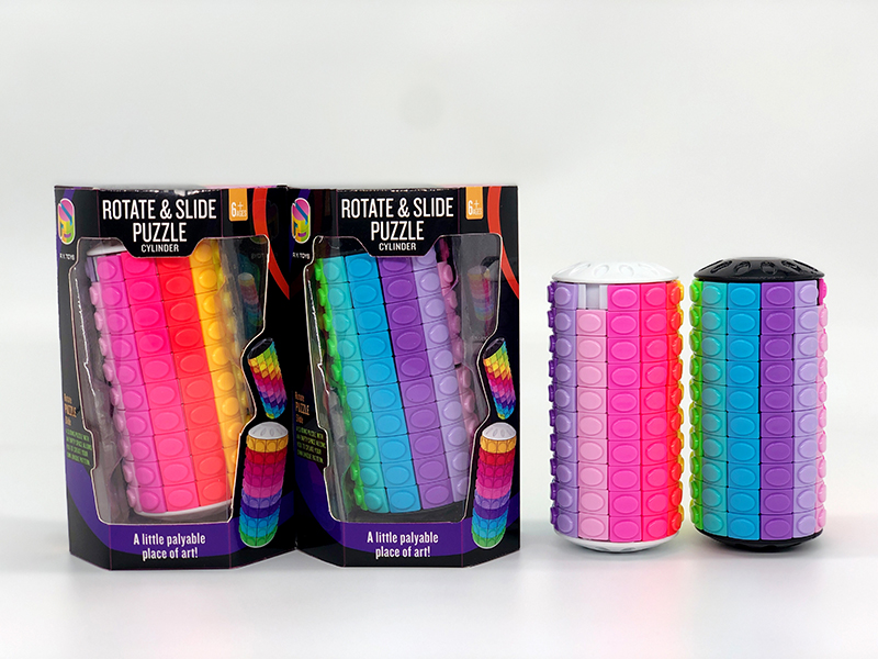 12-Color Rotate & Slide Puzzle Cylinder(Ten Order)