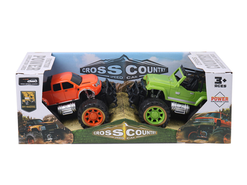 2Pcs Friction Jeep Pickup Simulation Vehicle