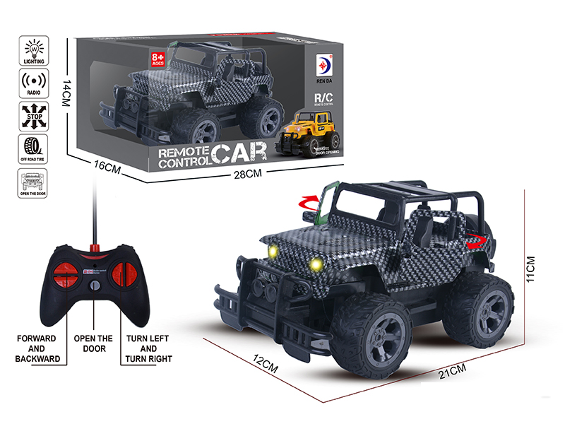 5Ch R/C One Button Open Jeep (Carbon Pattern)