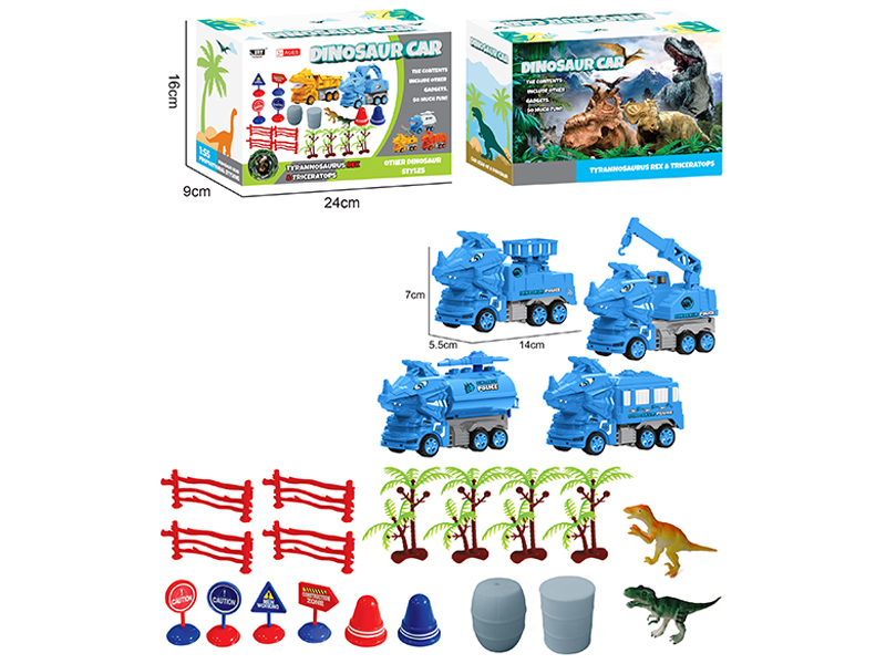 2Pcs Simulated Police Triangle Dragon Friction Car Suit