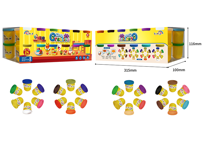 24 Colour 50g Cup Color Clay