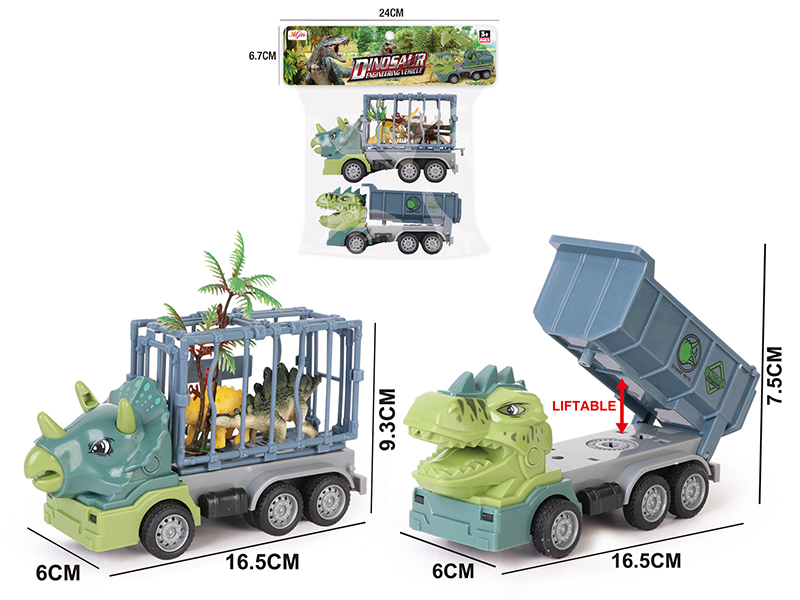 Friction Dinosaur Engineering Truck 2pcs