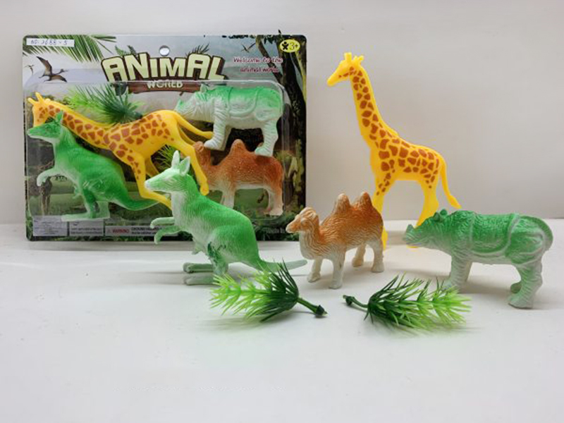 Animals Set(4 Hollow Wild Animals + Grass)