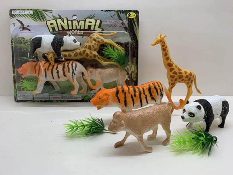 Animals Set(4 Hollow Wild Animals + Grass)