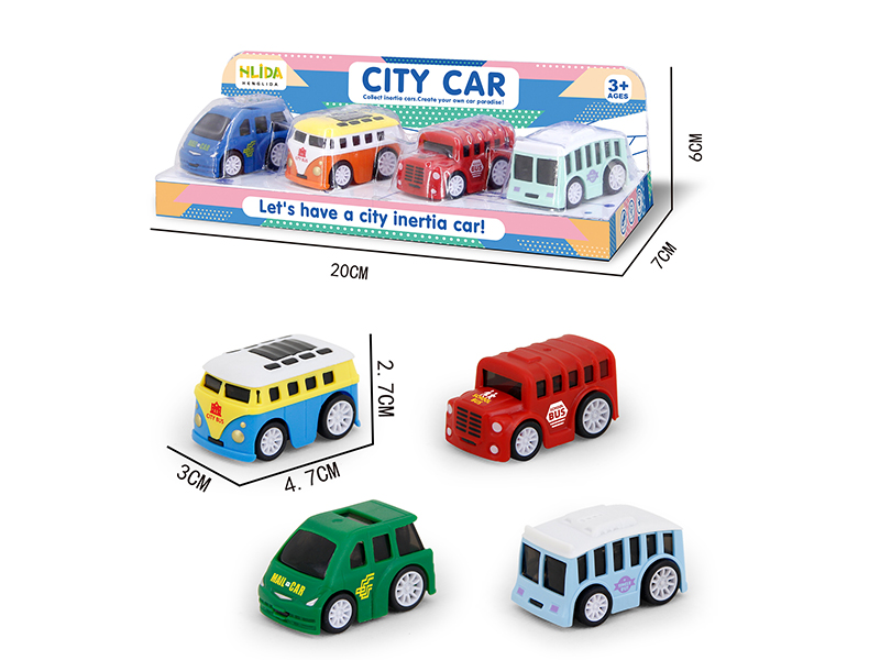 City Friction Car 4pcs