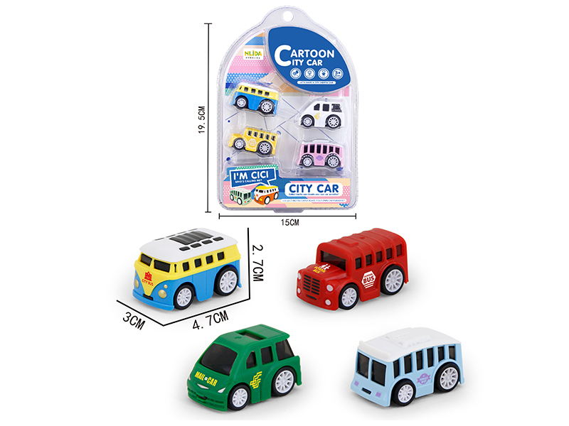 City Friction Car 4pcs