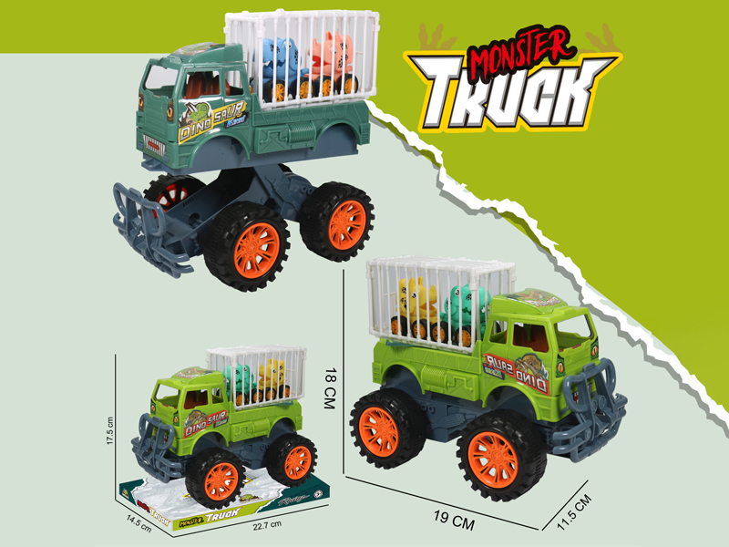 Friction Collision Deformation Transport Vehicle (2 Pull Back Dinosaurs)