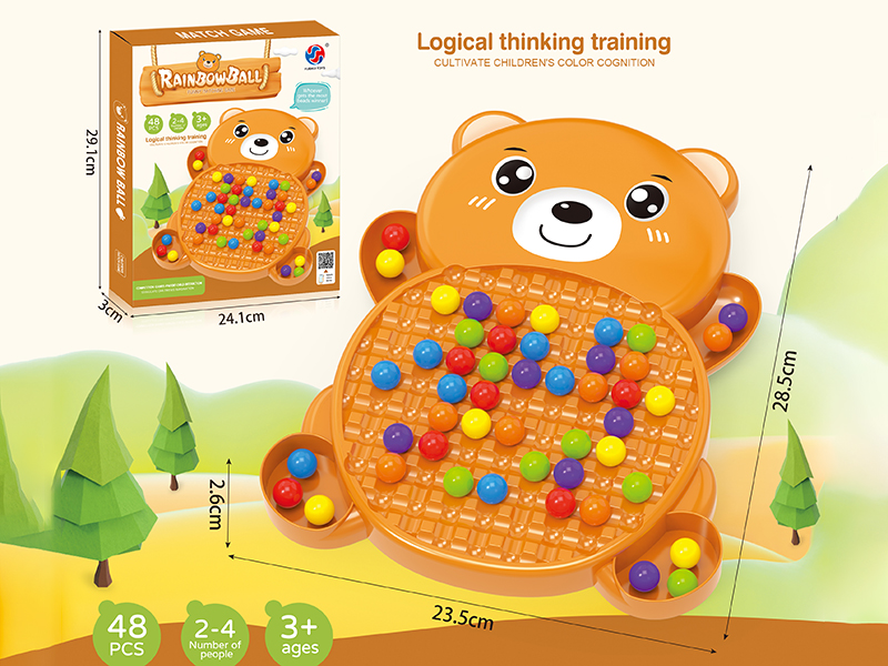 Bear Modeling Rainbow Ball Matching Game