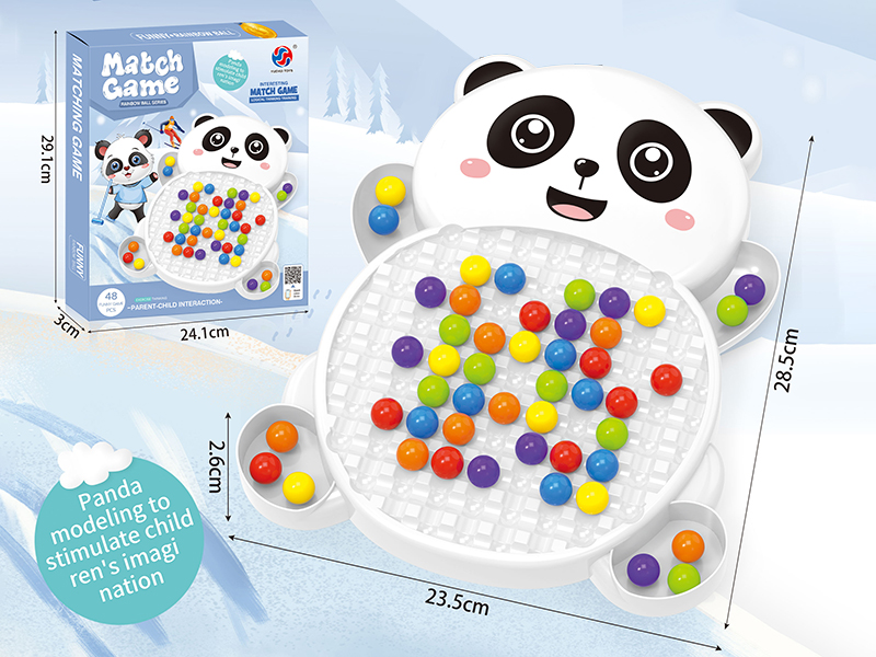 Panda Modeling Rainbow Ball Matching Game