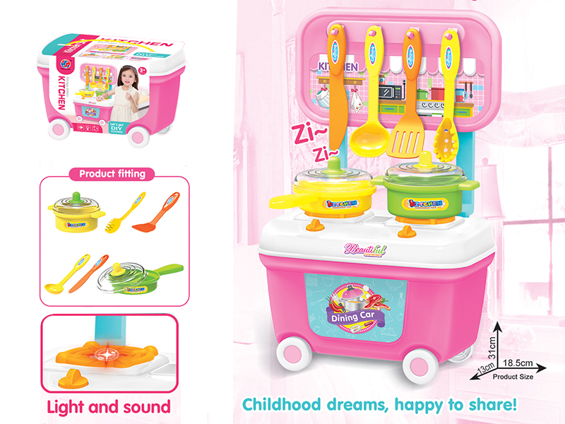 Kitchen Cart Storage Bucket With Light And Sound