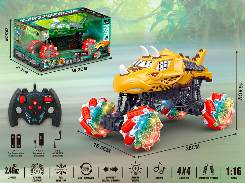 2.4G R/C Triangle Dragon Side Driving With Lights And Music