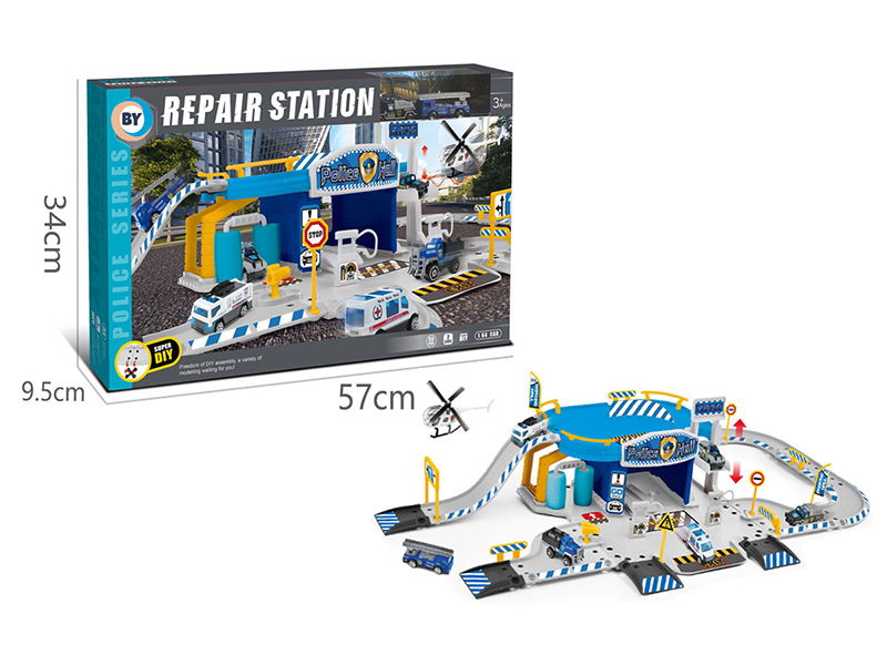 Alloy Police Parking Garage Repair Kit (With 2 Alloy Cars)
