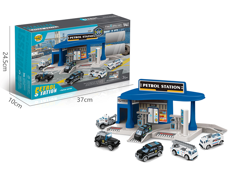 Parking Lot Of Urban Alloy Police Gas Station (Equipped With 2 Alloy Cars)