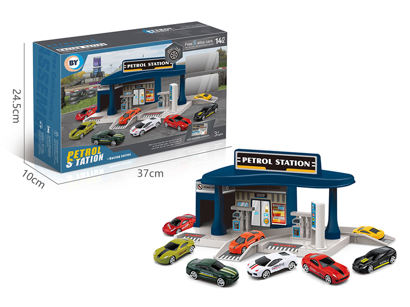 Parking Lot Of Urban Alloy Racing Car Gas Station (Equipped With 2 Alloy Cars)