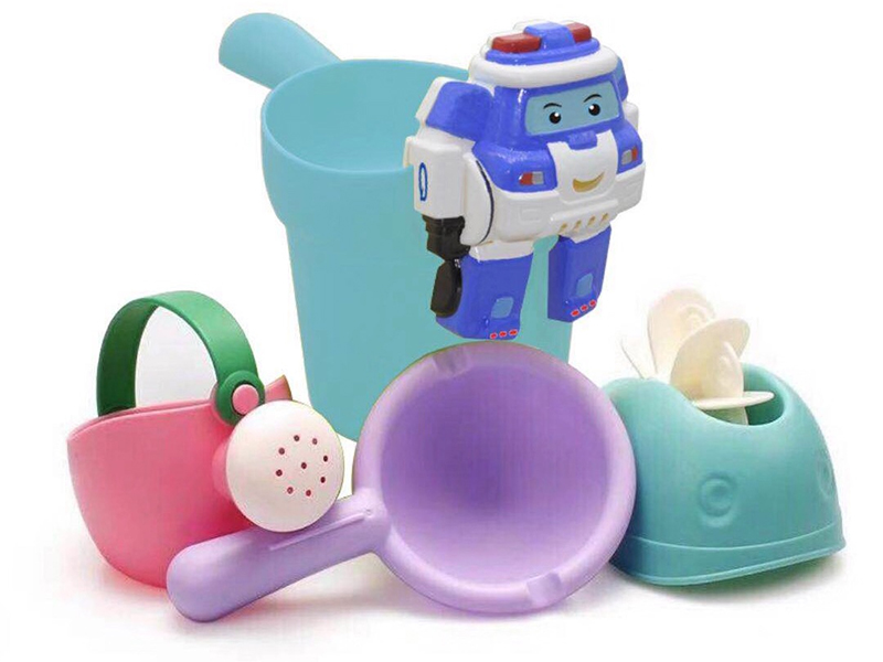 Soft Plastic Robocar Poli Sand Bucket Set 4pcs