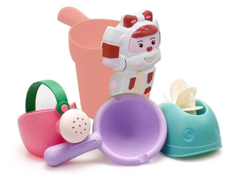 Soft Plastic Robocar Poli Sand Bucket Set 4pcs