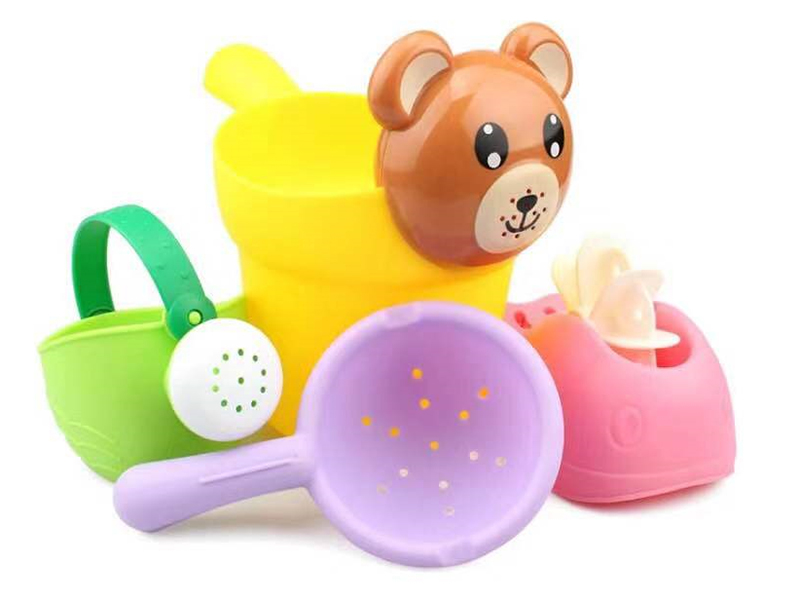 Soft Plastic Bear Sand Bucket Set 4pcs