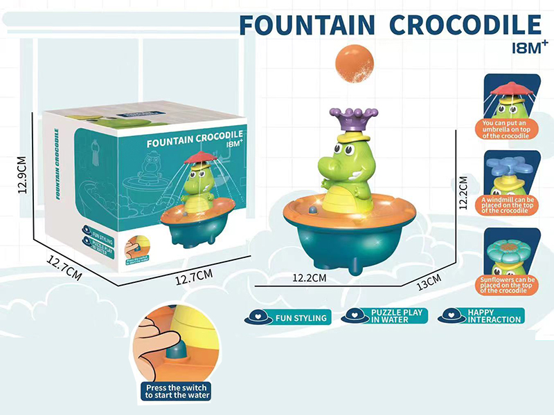 B/O Fountain Crocodile With Light