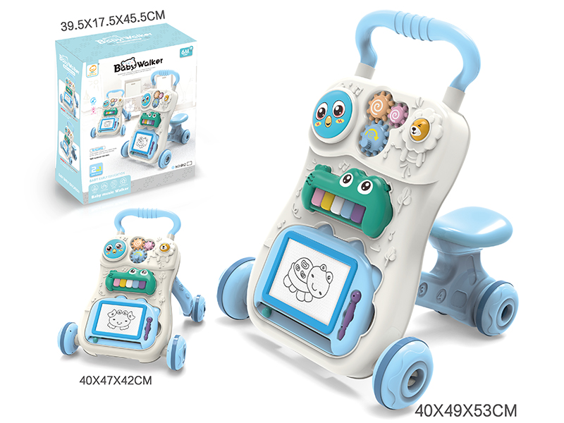 Light Blue Baby Walker 2 In 1