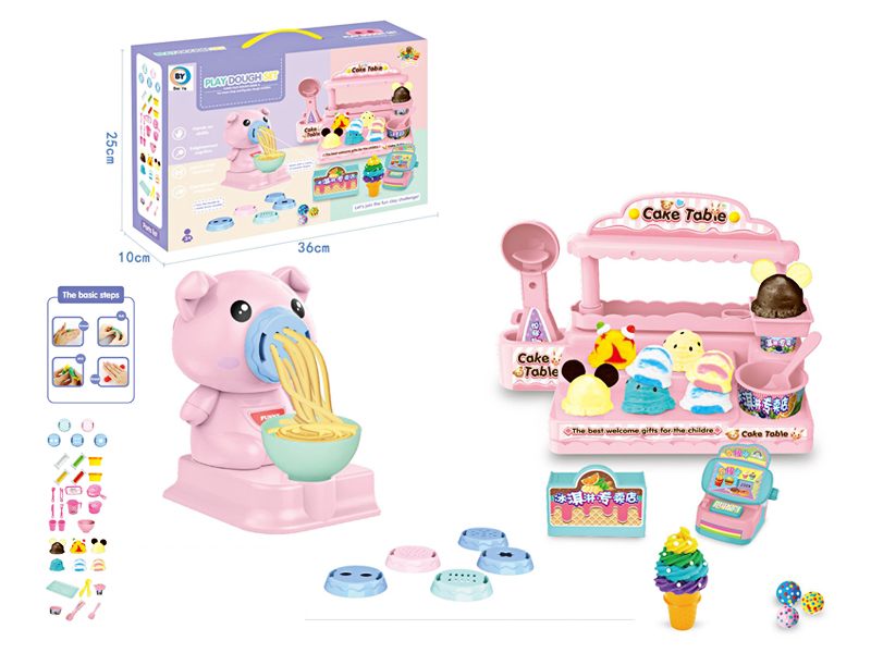 Ice Cream Pig Colored Mud Set