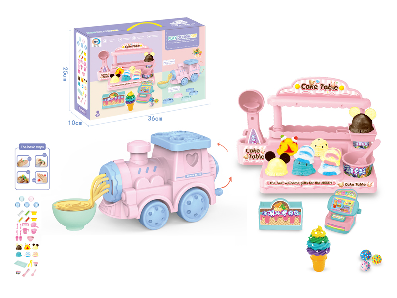 Ice Cream Train Colored Mud Set