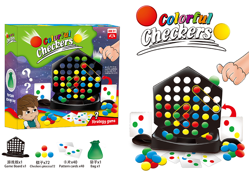 Colorful Checkers Strategy Game